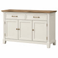Aparador 150 x 45 x 90 cm de madera blanco y marrón con 3 puertas estilo clásico