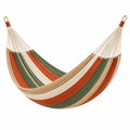 Hamaca 200 x 100 cm de fibra textil beige verde terracota para descanso estilo bohemio