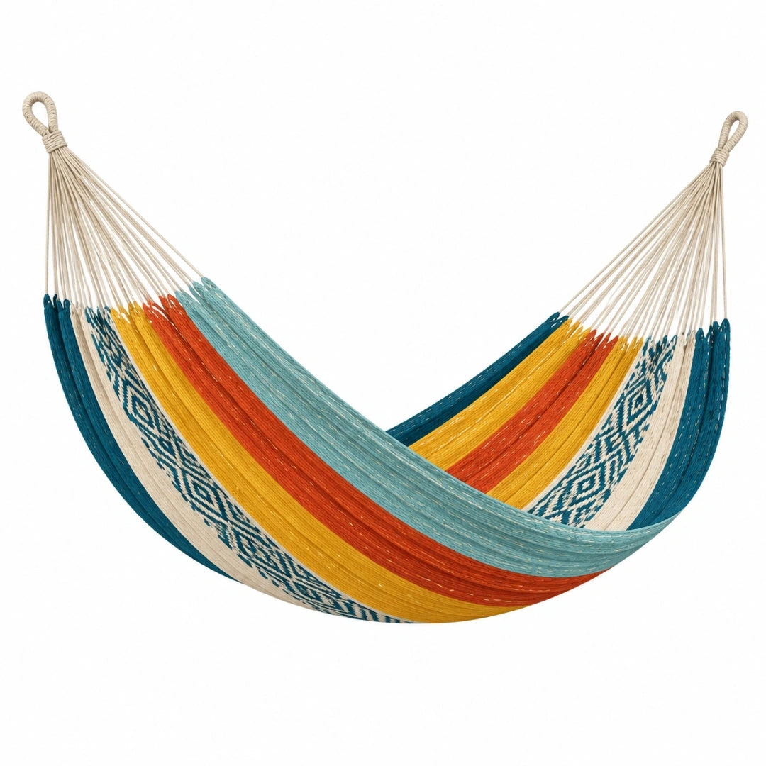 Hamaca de algodón 300 x 100 cm multicolor de estilo bohemio