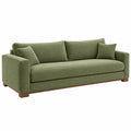 Sofá de 3 plazas 220 x 95 x 85 cm tapizado textil verde con base de madera estilo contemporáneo