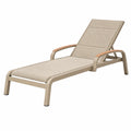 Tumbona 195 x 65 x 95 cm de aluminio y textil beige para exterior con respaldo reclinable