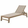 Tumbona de exterior 200 x 70 x 95 cm de madera beige con respaldo reclinable